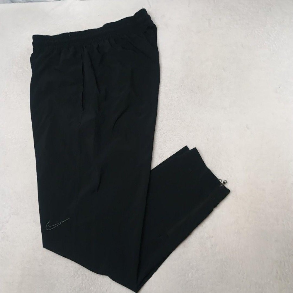 Nike Pants Men L Black Woven Jogger Athletic Stretch Ankle Zip Pockets DB1747